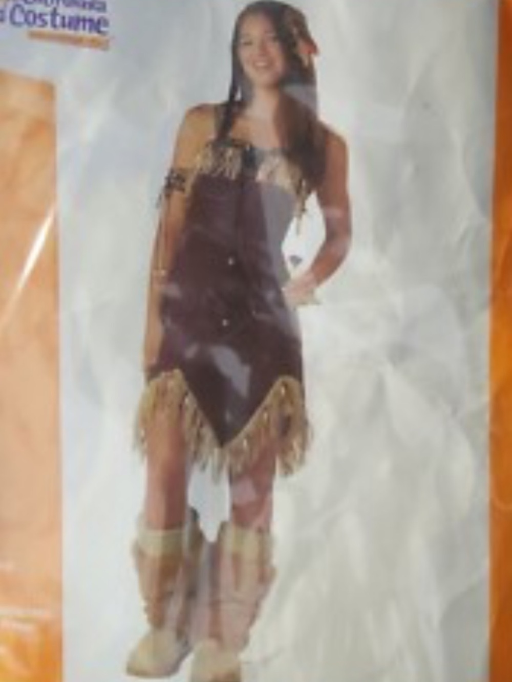 American Indian Costume Dress with Tan Boot Covers